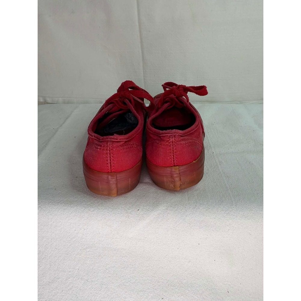 Vans Authentic Red Monochromatic Canvas Low Top Skate Shoes Mens Womens - Picture 5 of 6